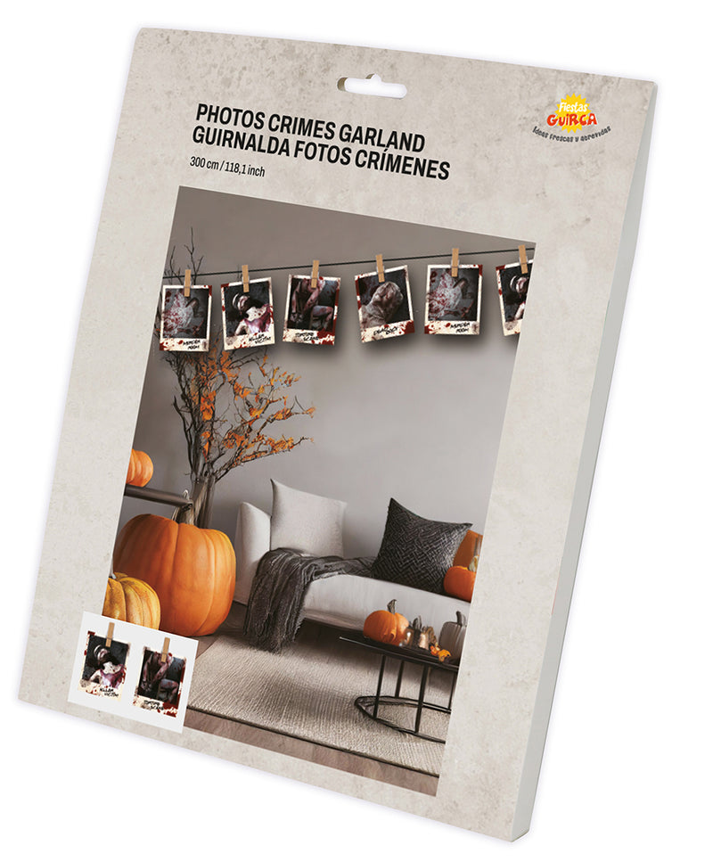 GARLAND CRIME SCENE PHOTOS 274 CM 16X22 CM