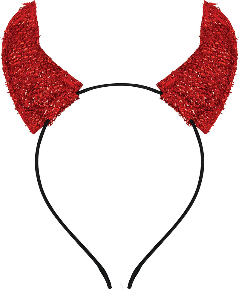 RED GLITTER HORNS HEADBAND