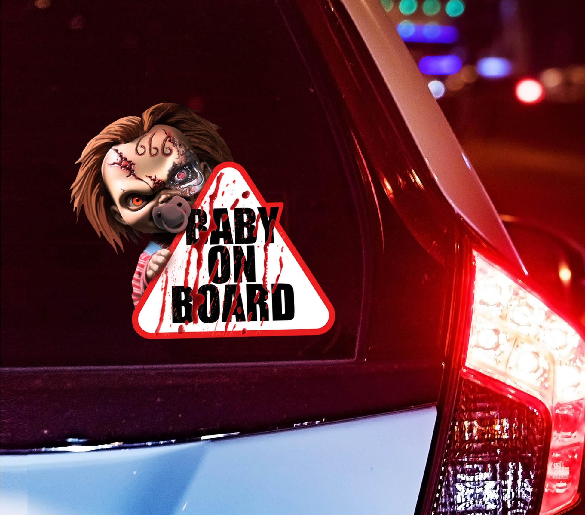 BABY ON BOARD HALLOWEEN CAR STICKER