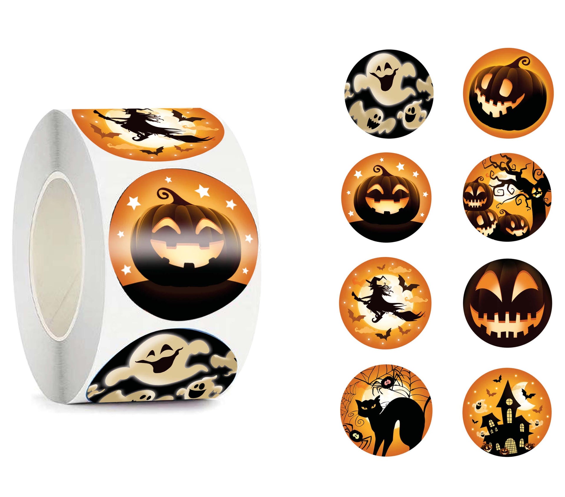 ROLL 200 HALLOWEEN STICKERS