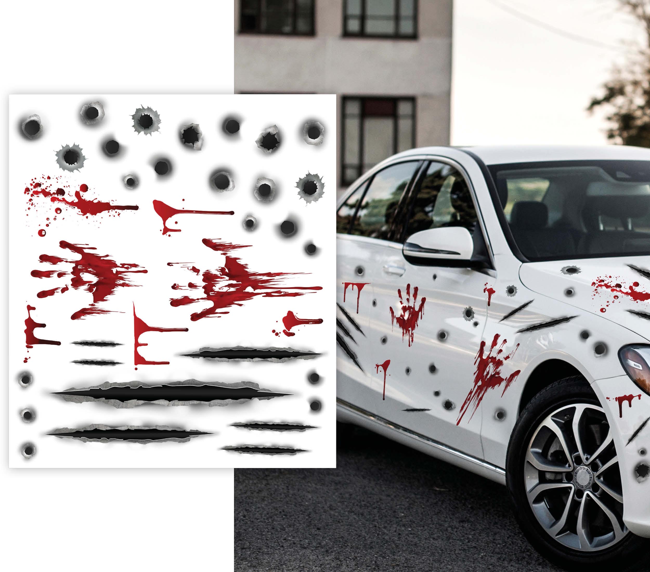 HALLOWEEN STICKERS FOR CAR, 1 SHEET 30X40 CM