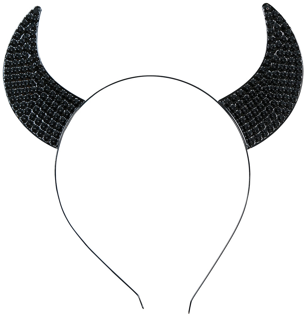 RED SHINY DEVIL HEADBAND, METAL