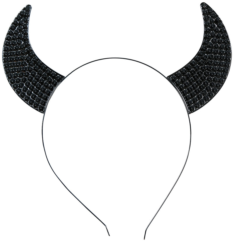 RED SHINY DEVIL HEADBAND, METAL