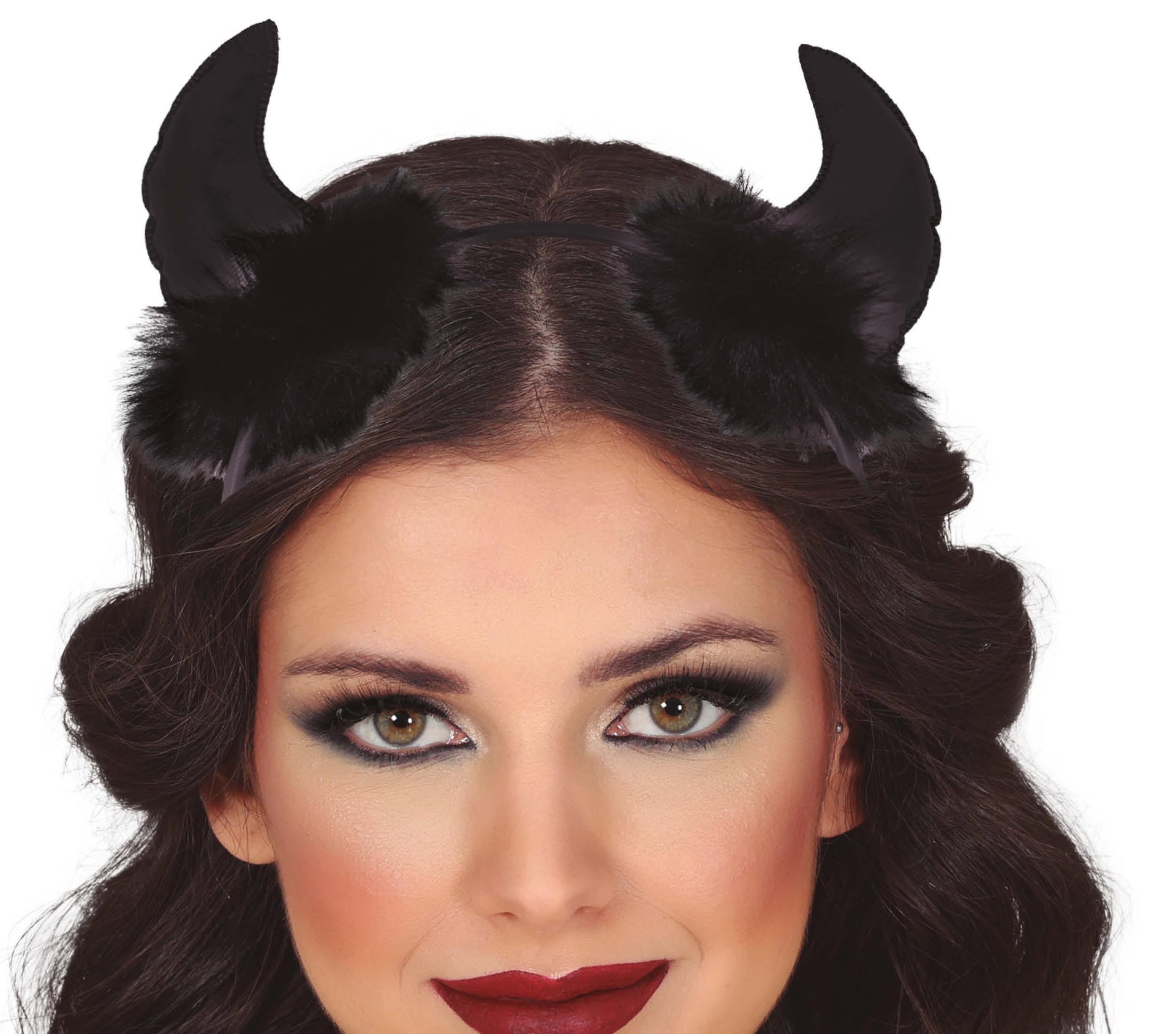 BLACK DEVIL HORNS FEATHER HEADBAND
