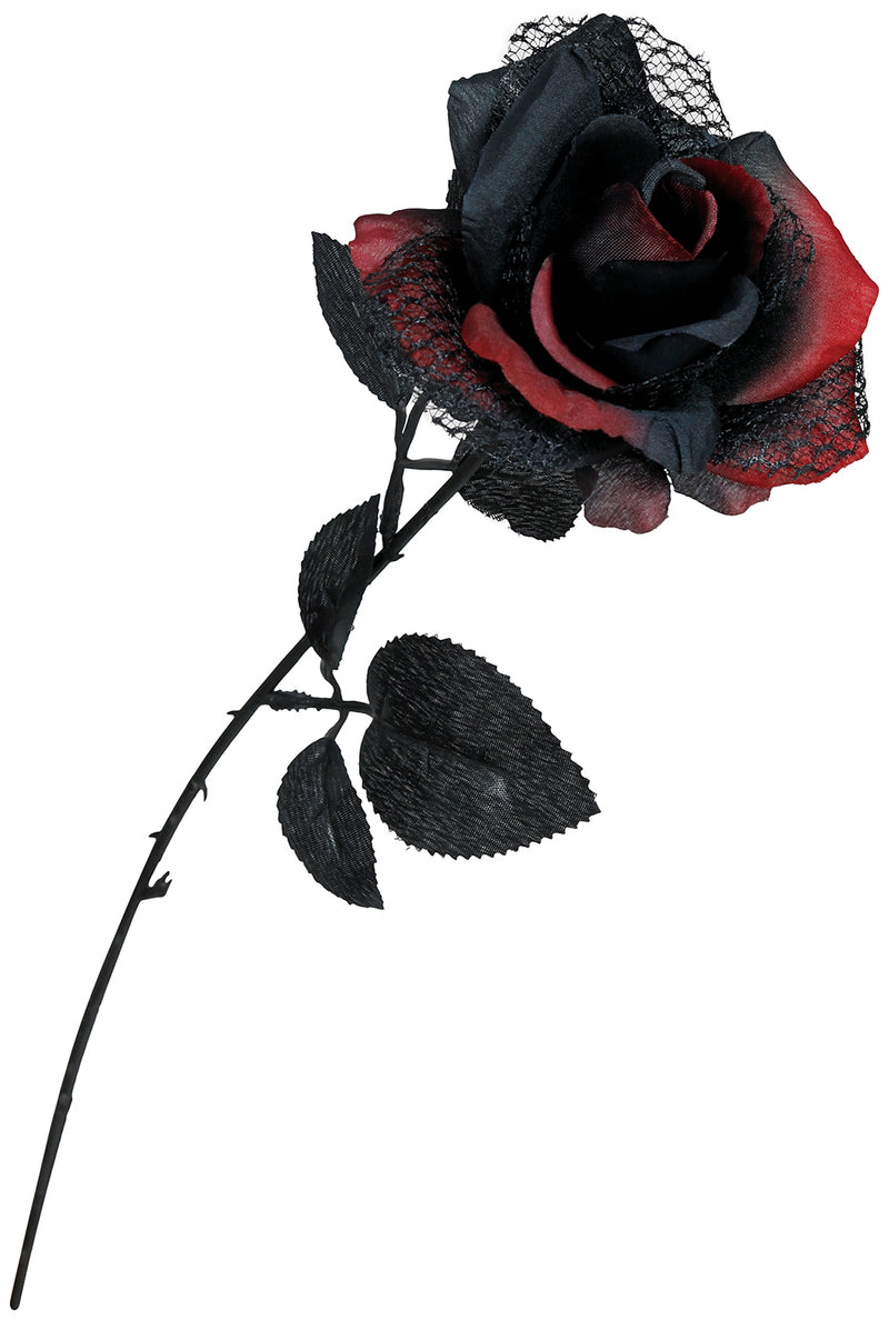RED AND BLACK FLOWER, 40 CMS
