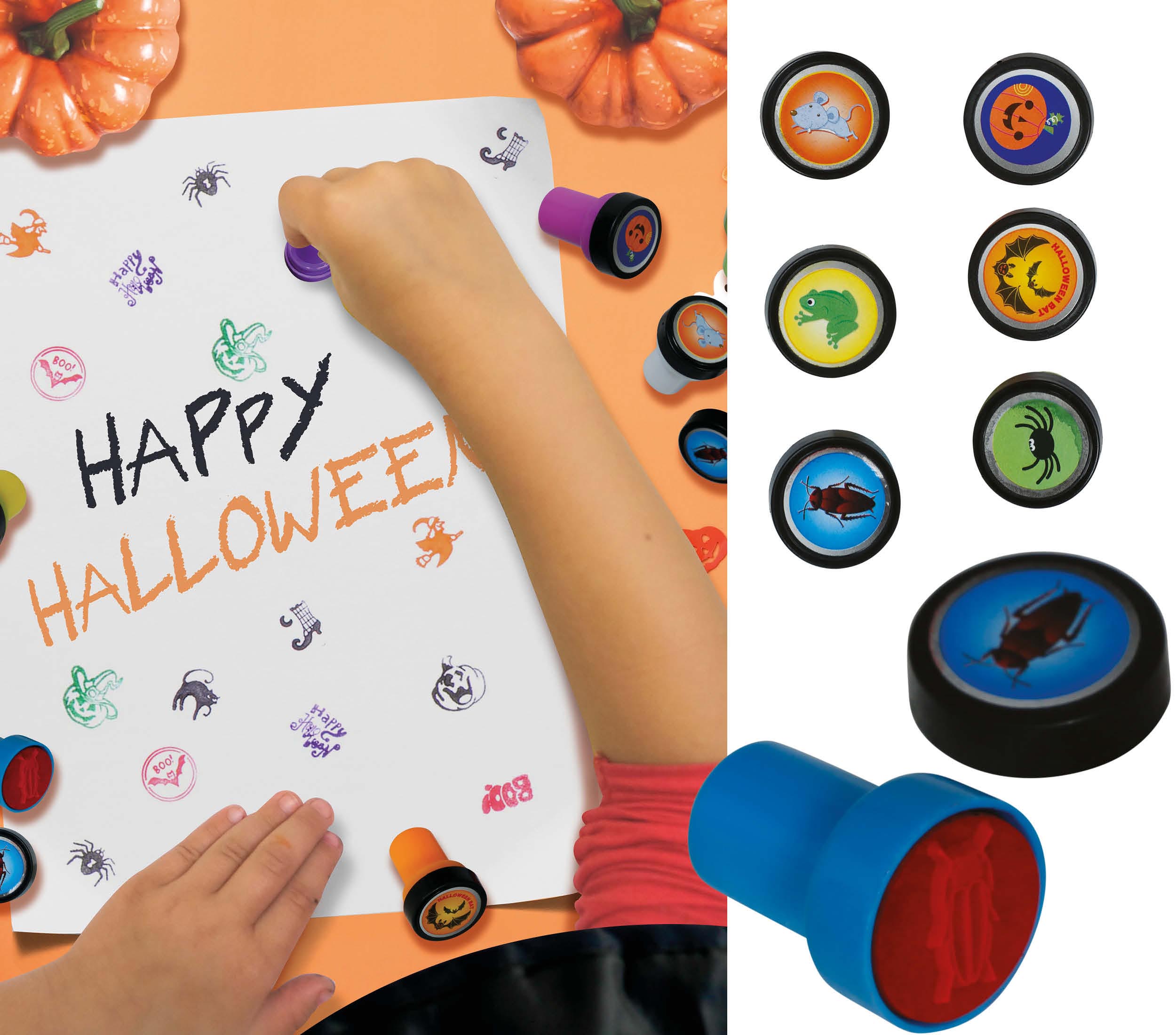 BAG WITH 6 HALLOWEEN STAMPS, 4 CM