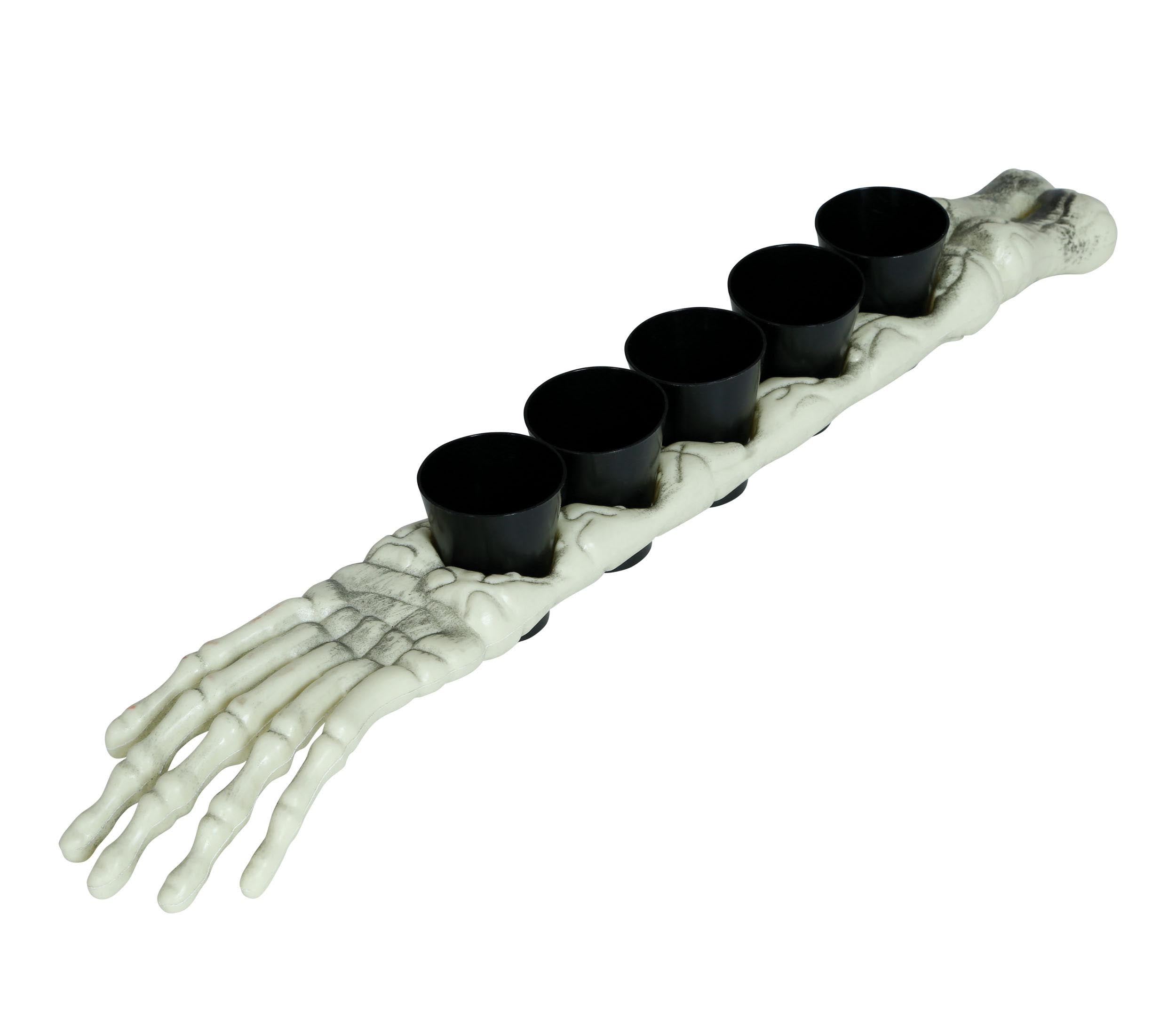 SKELETON ARM 50 CM WITH 5 SHOT GLASSES