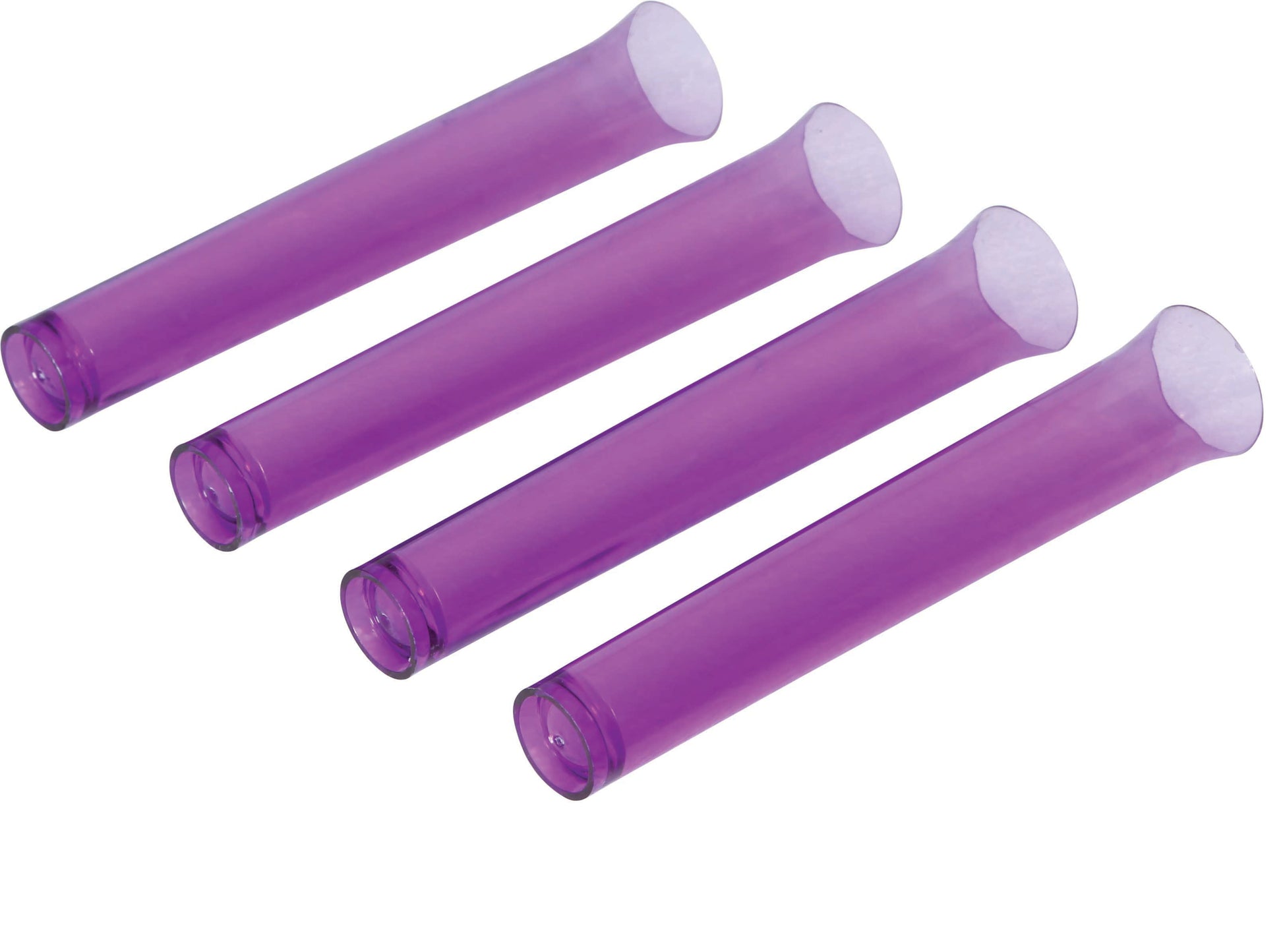 4 PURPLE TEST TUBES, 14 CM