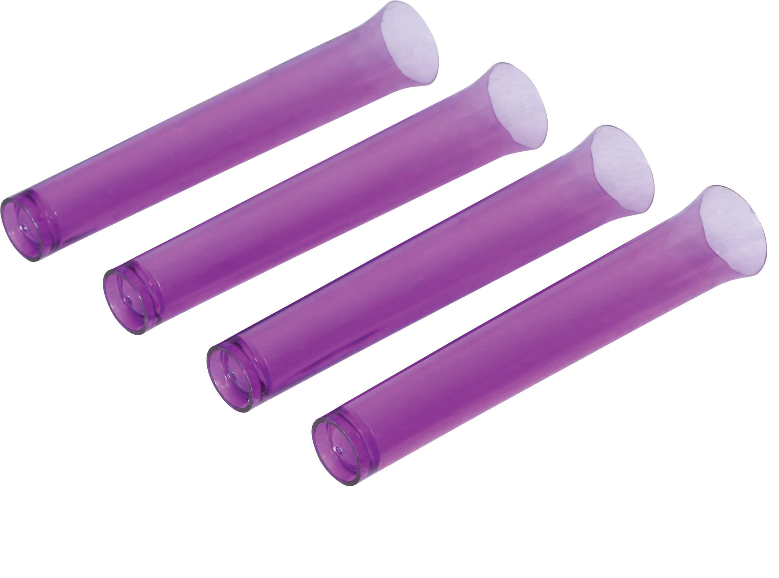4 PURPLE TEST TUBES, 14 CM
