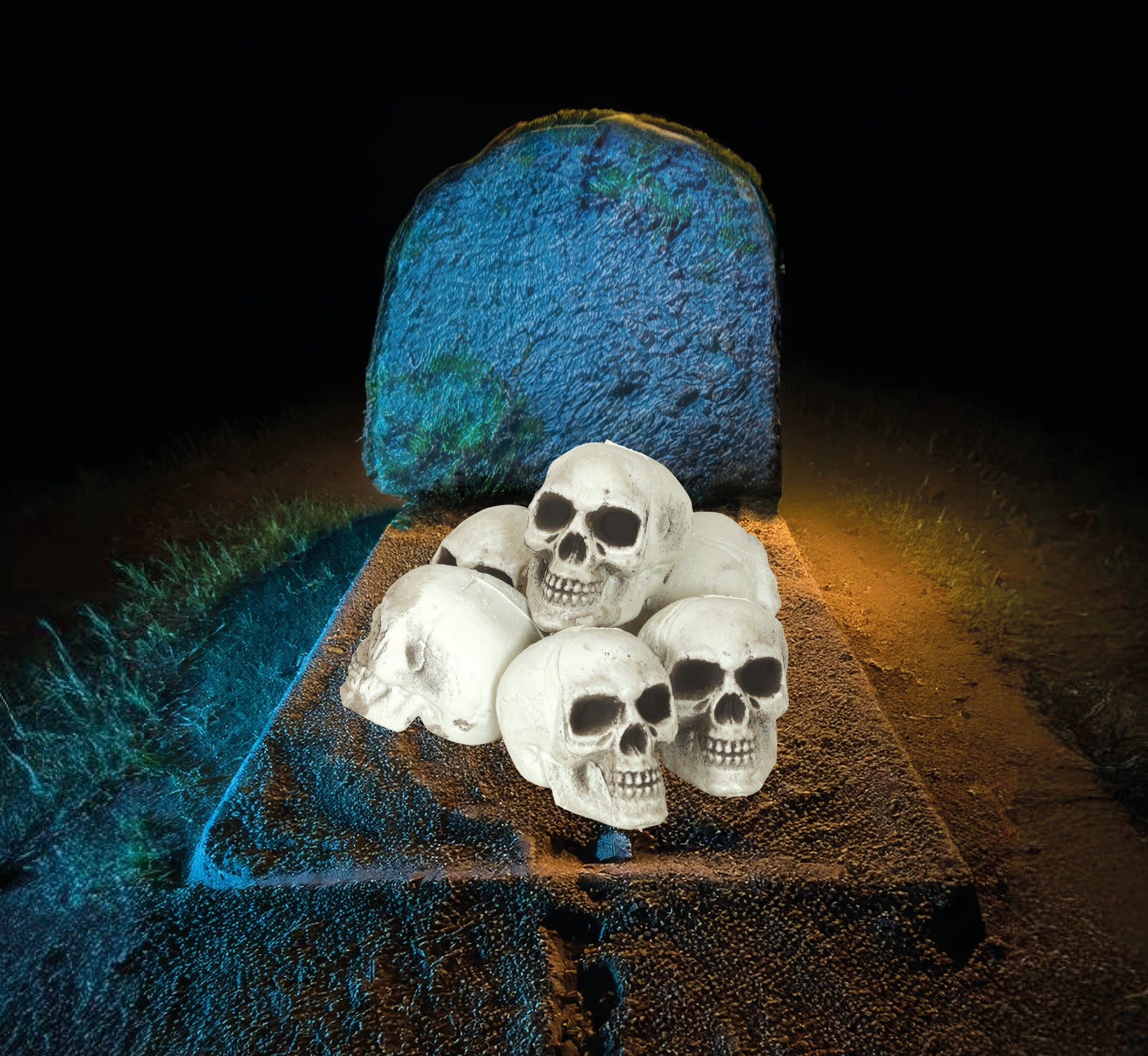 SET OF 6 SKULLS 8 CM