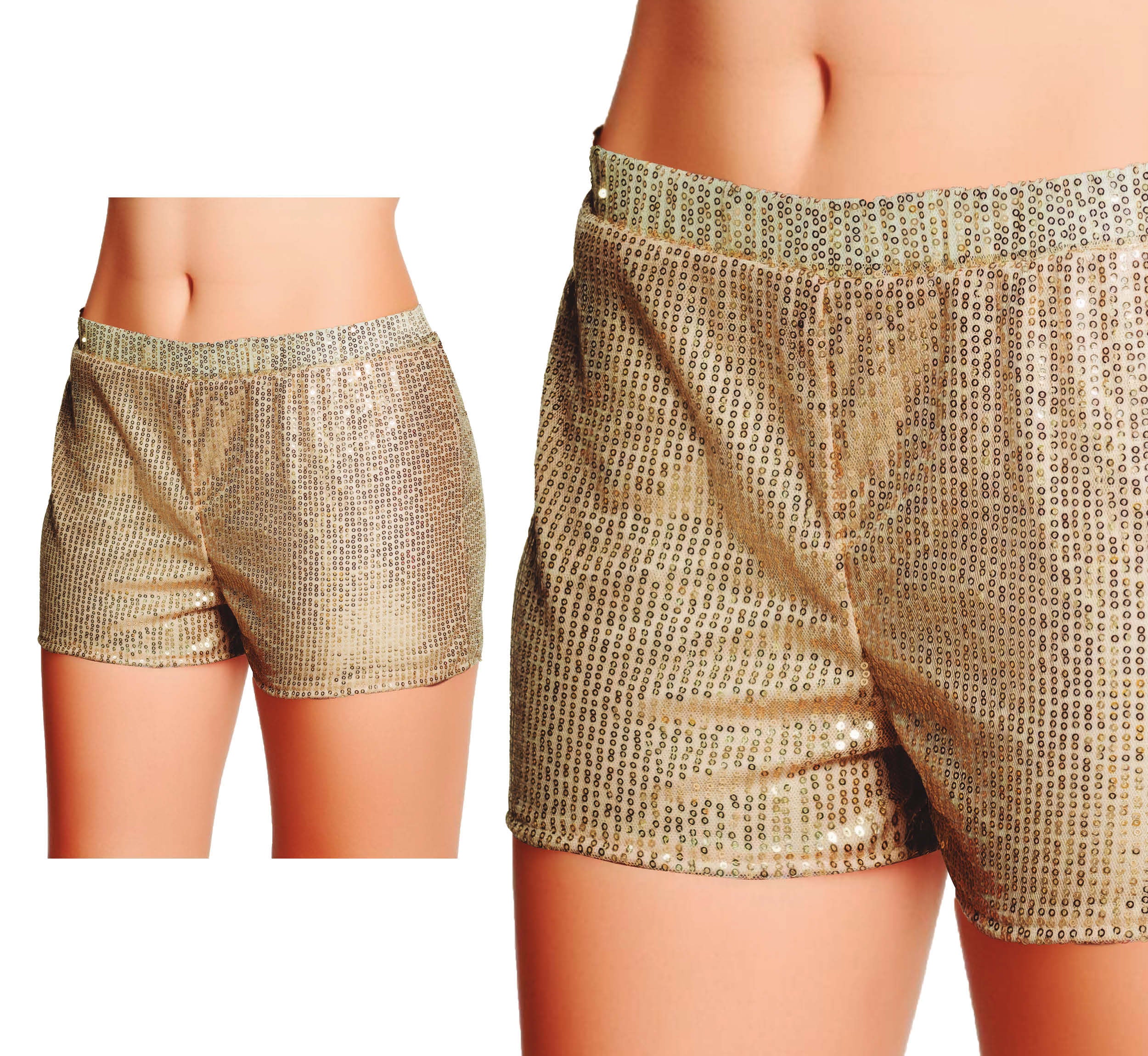 GOLD SEQUIN SHORTS, ADULTS, 42-44 (L)