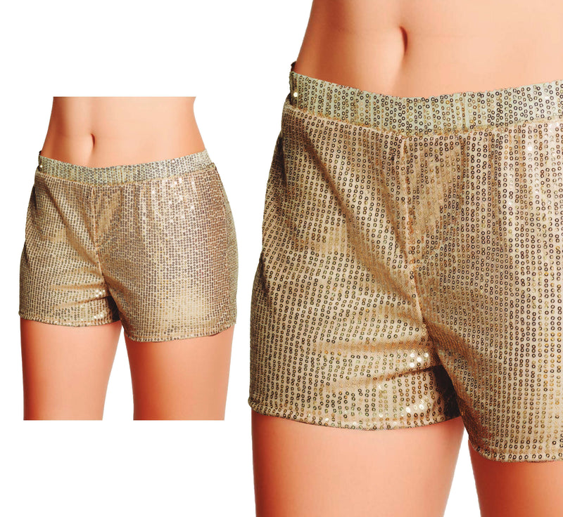 GOLD SEQUIN SHORTS, ADULTS, 42-44 (L)