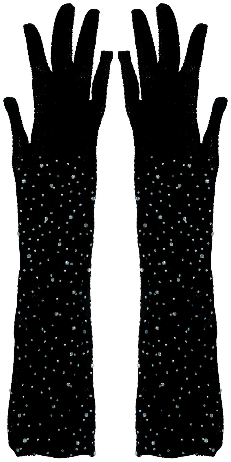 MESH GLOVES WITH RHINESTONES 30 CMS