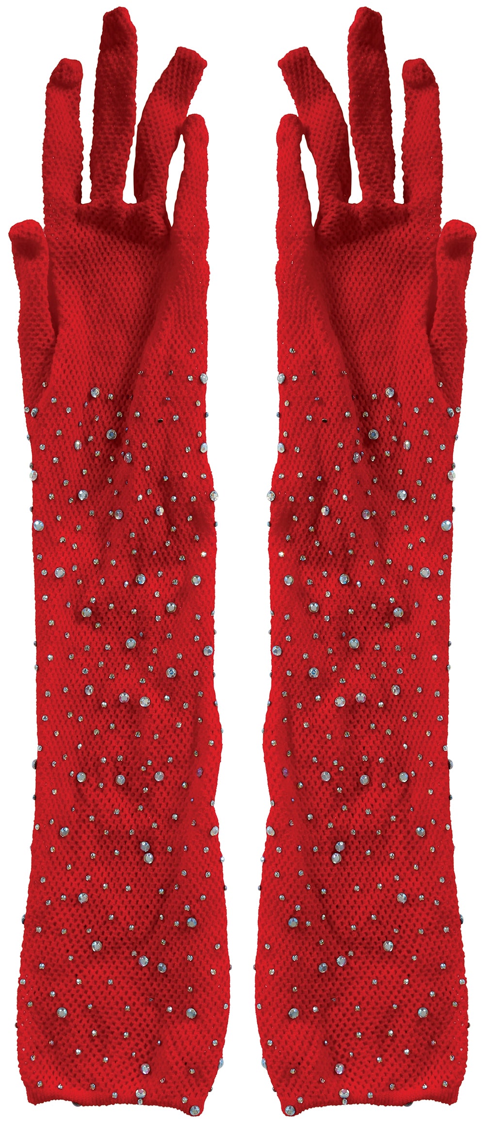 MESH GLOVES WITH RHINESTONES 30 CMS