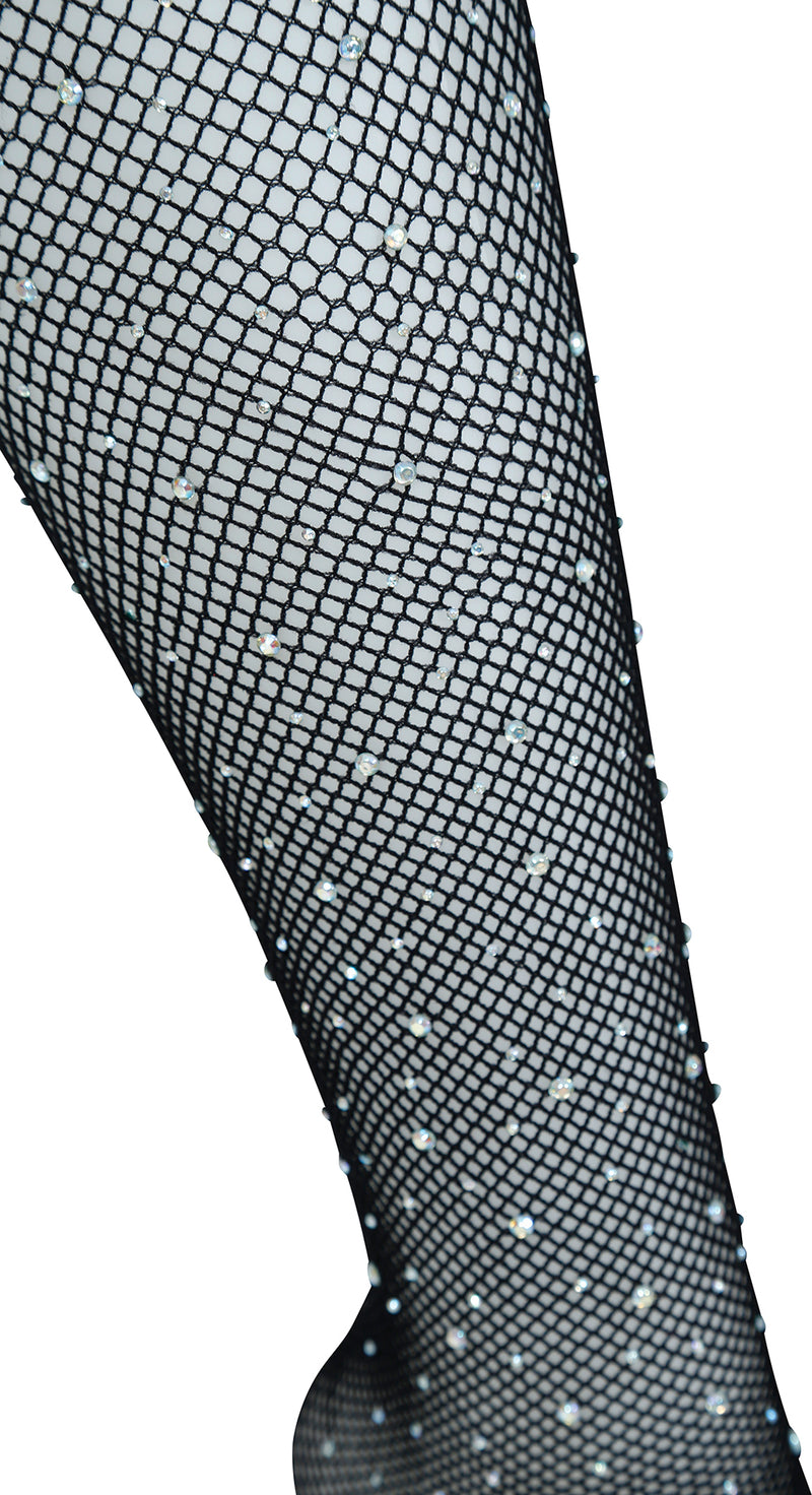 TIGHTS SMALL MESH WITH RHINESTONES