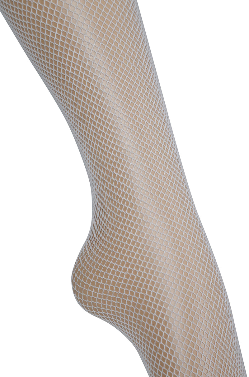 WHITE FISHNET STOCKINGS, ADULTS