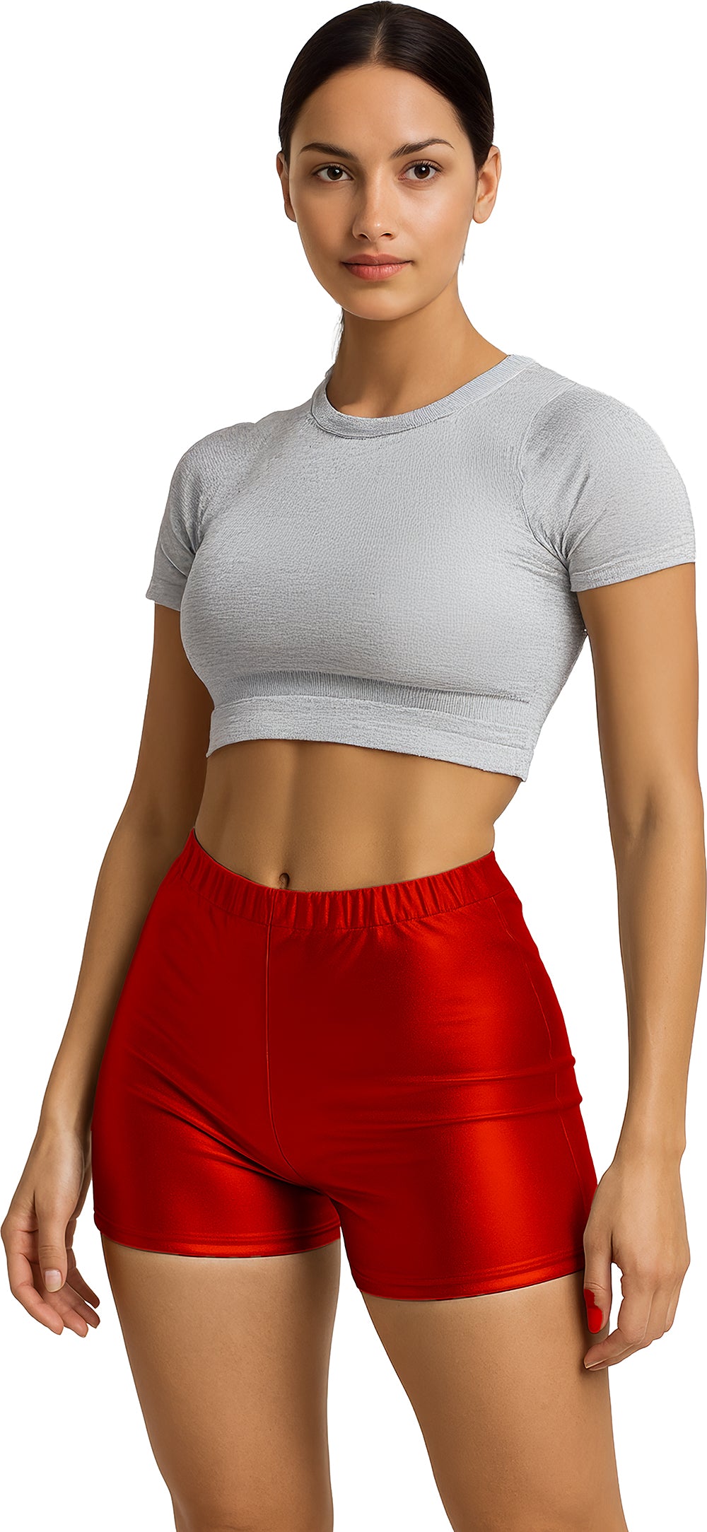 METALLIC SHORTS RED