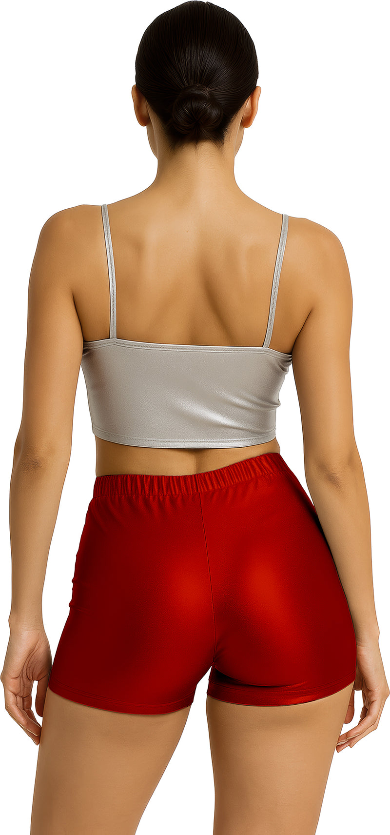 METALLIC SHORTS RED