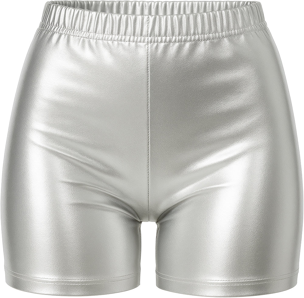 METALLIC SHORTS SILVER