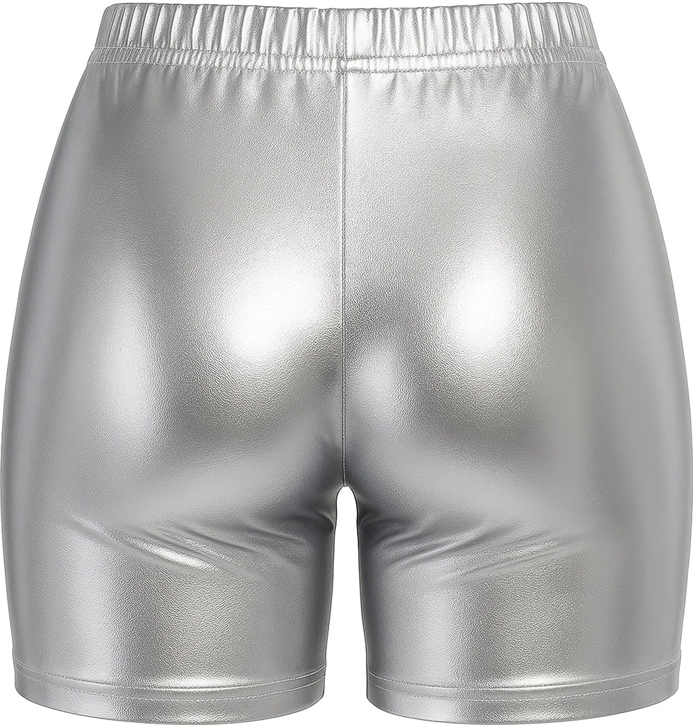 METALLIC SHORTS SILVER