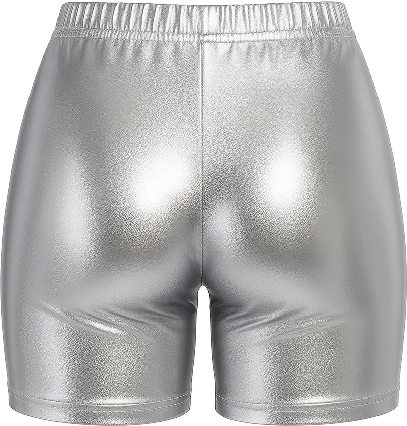 METALLIC SHORTS SILVER