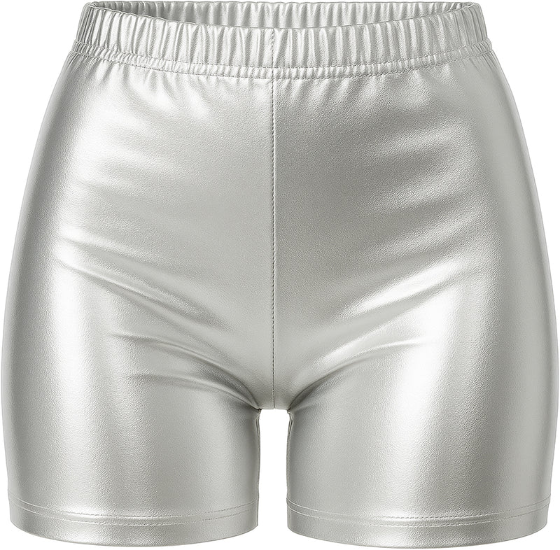 METALLIC SHORTS SILVER