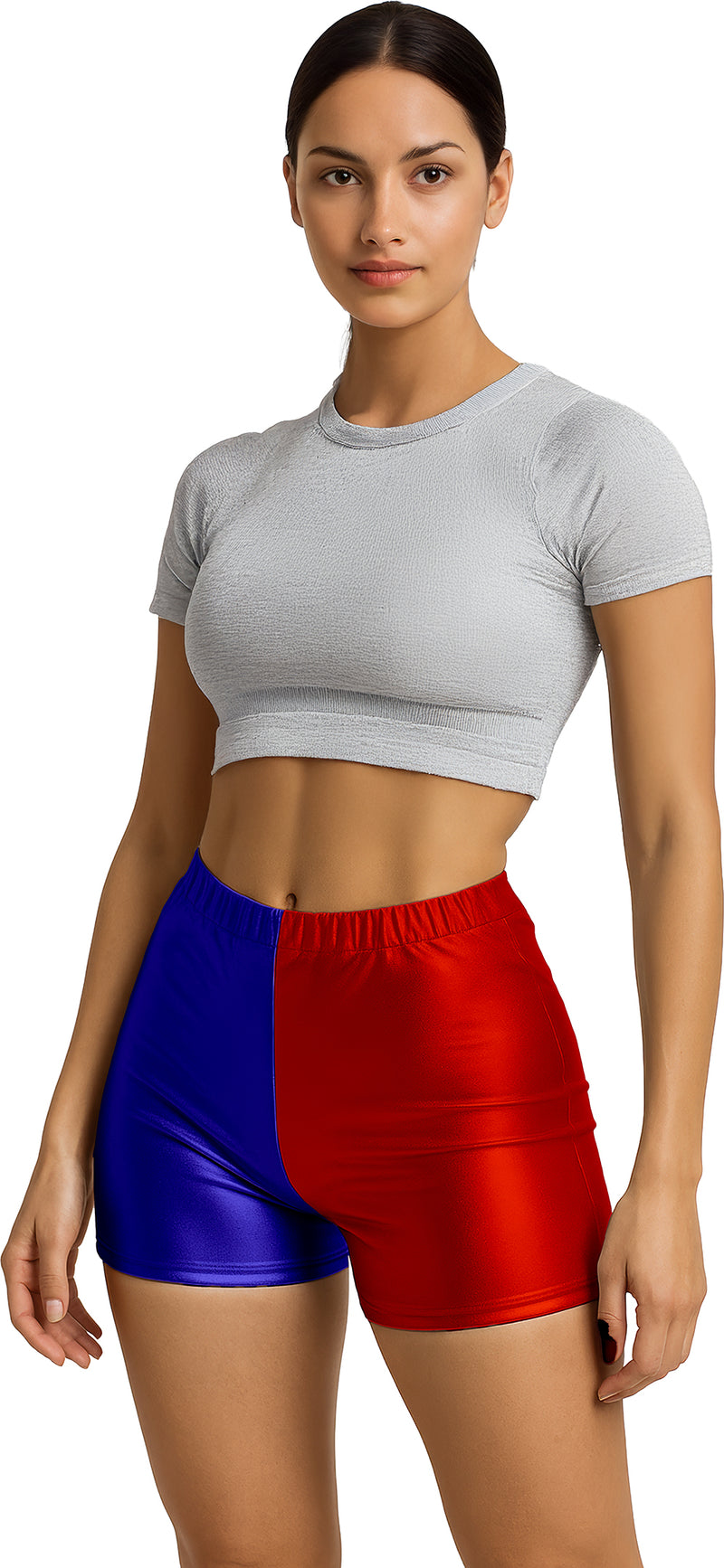 METALLIC SHORTS RED/BLUE