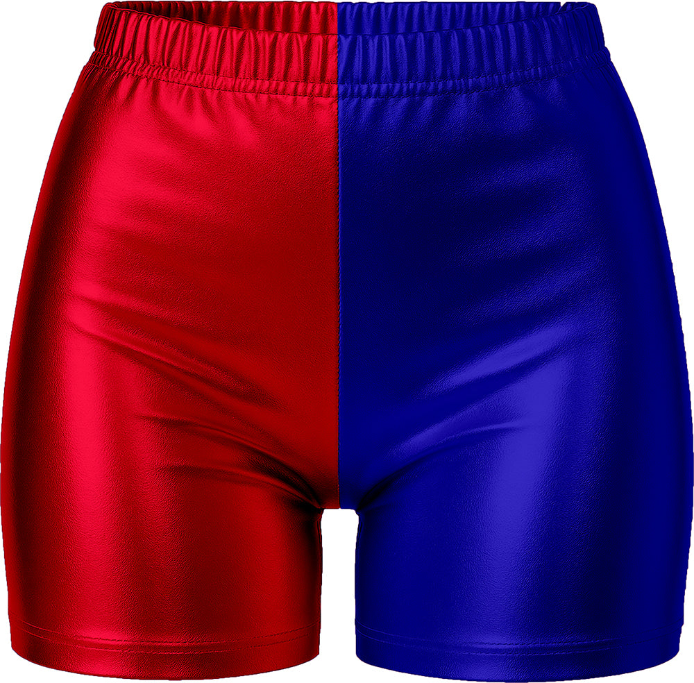 METALLIC SHORTS RED/BLUE