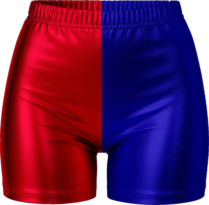 METALLIC SHORTS RED/BLUE