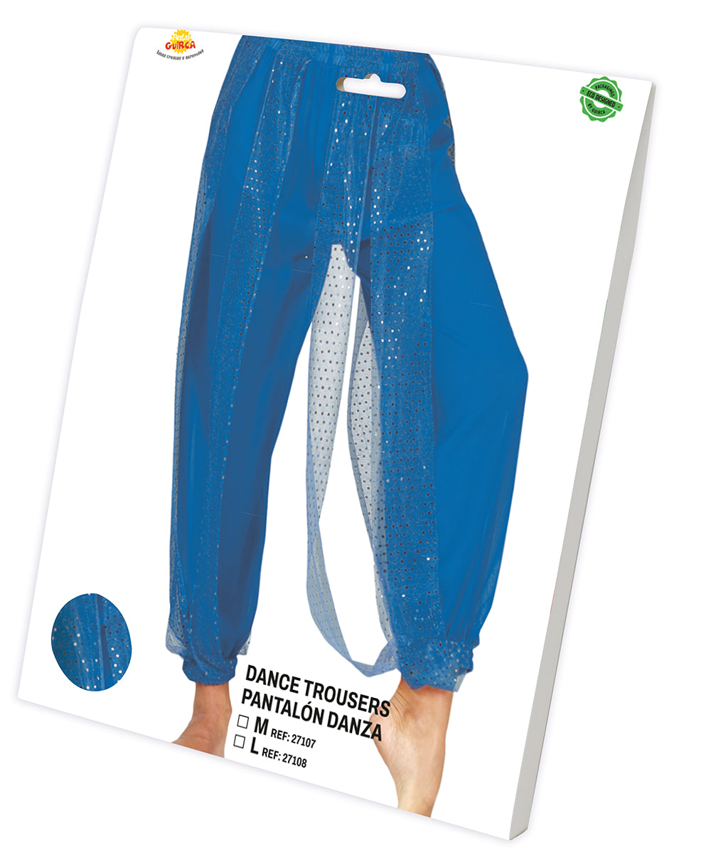 BLUE BELLY DANCE PANTS, ADULTS 38-40 (M)