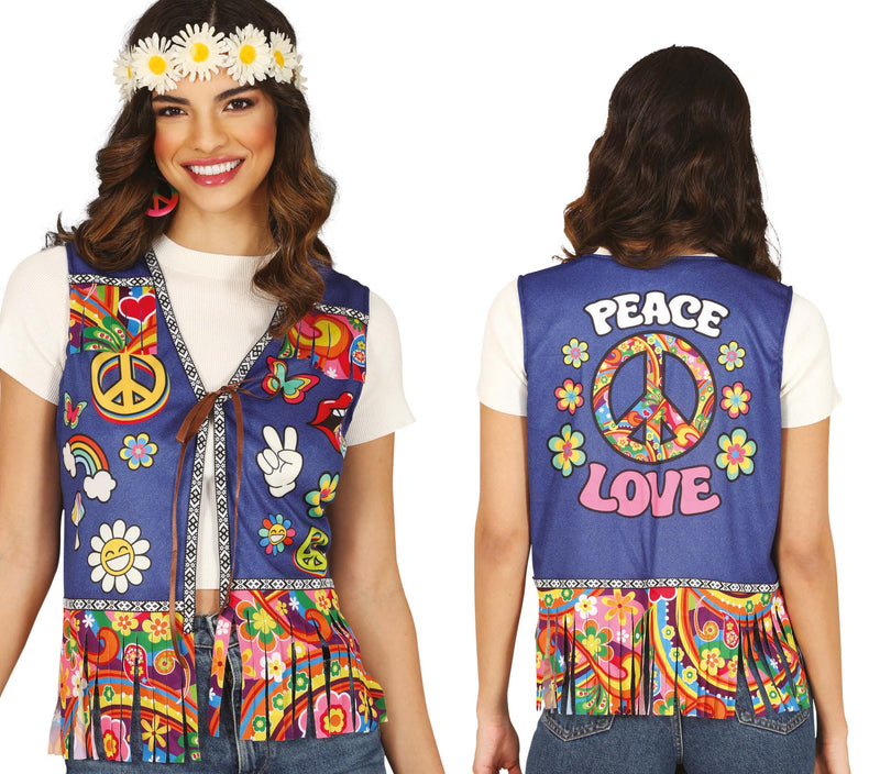 PEACE & LOVE HIPPIE VEST, ADULTS