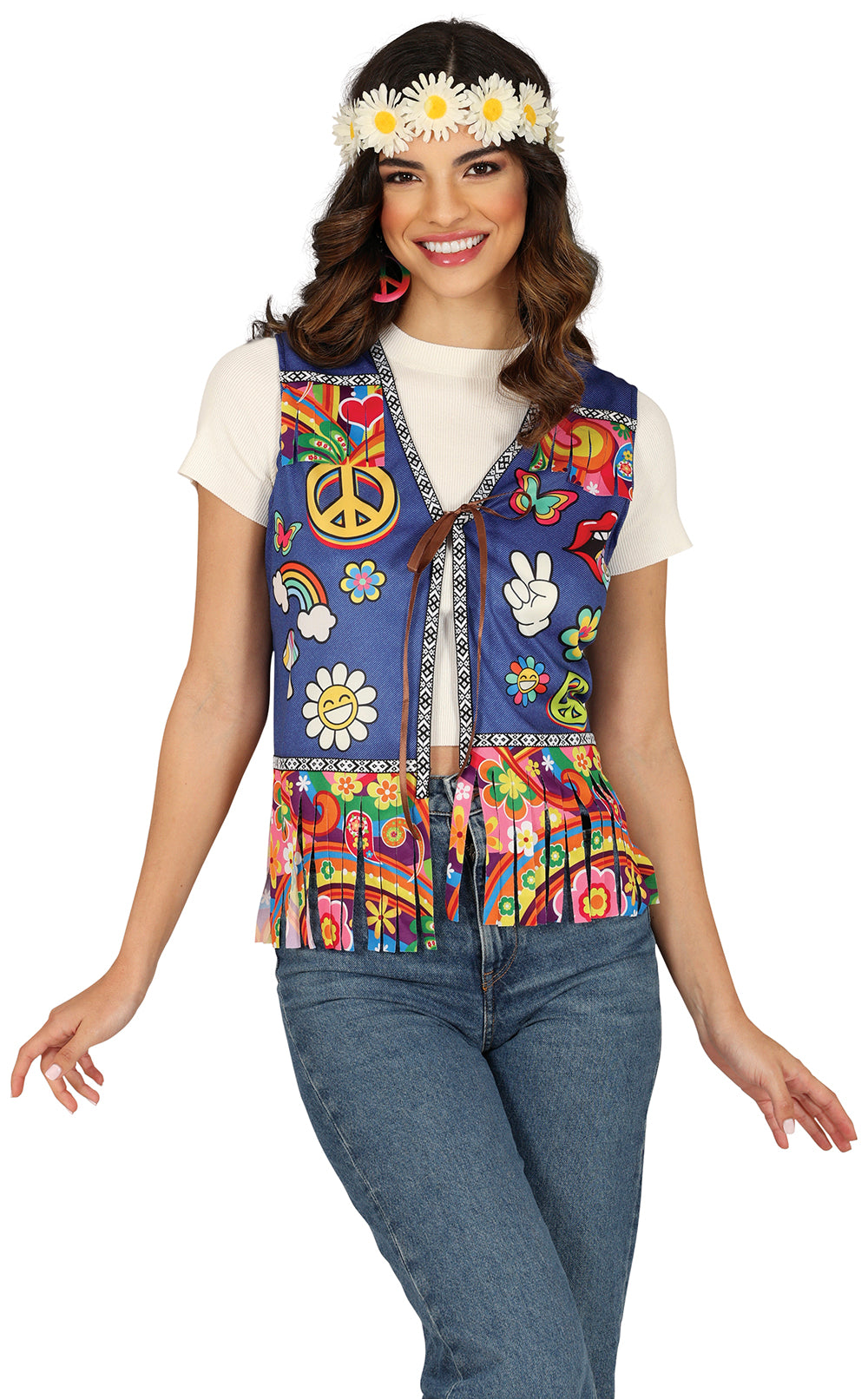 PEACE & LOVE HIPPIE VEST, ADULTS