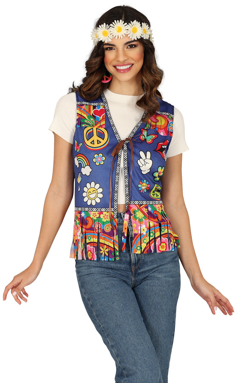 PEACE & LOVE HIPPIE VEST, ADULTS