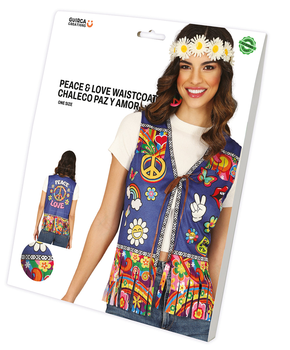 PEACE & LOVE HIPPIE VEST, ADULTS