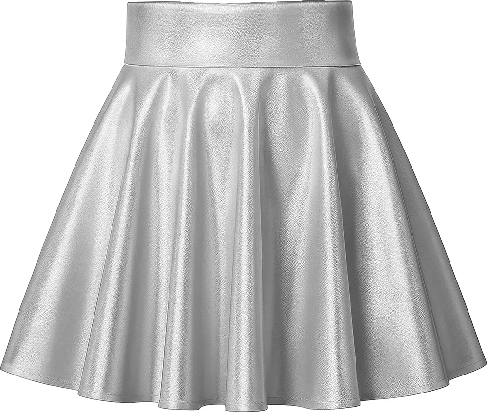 METALLIC SILVER SKIRT, WOMEN, 42-44 (L)
