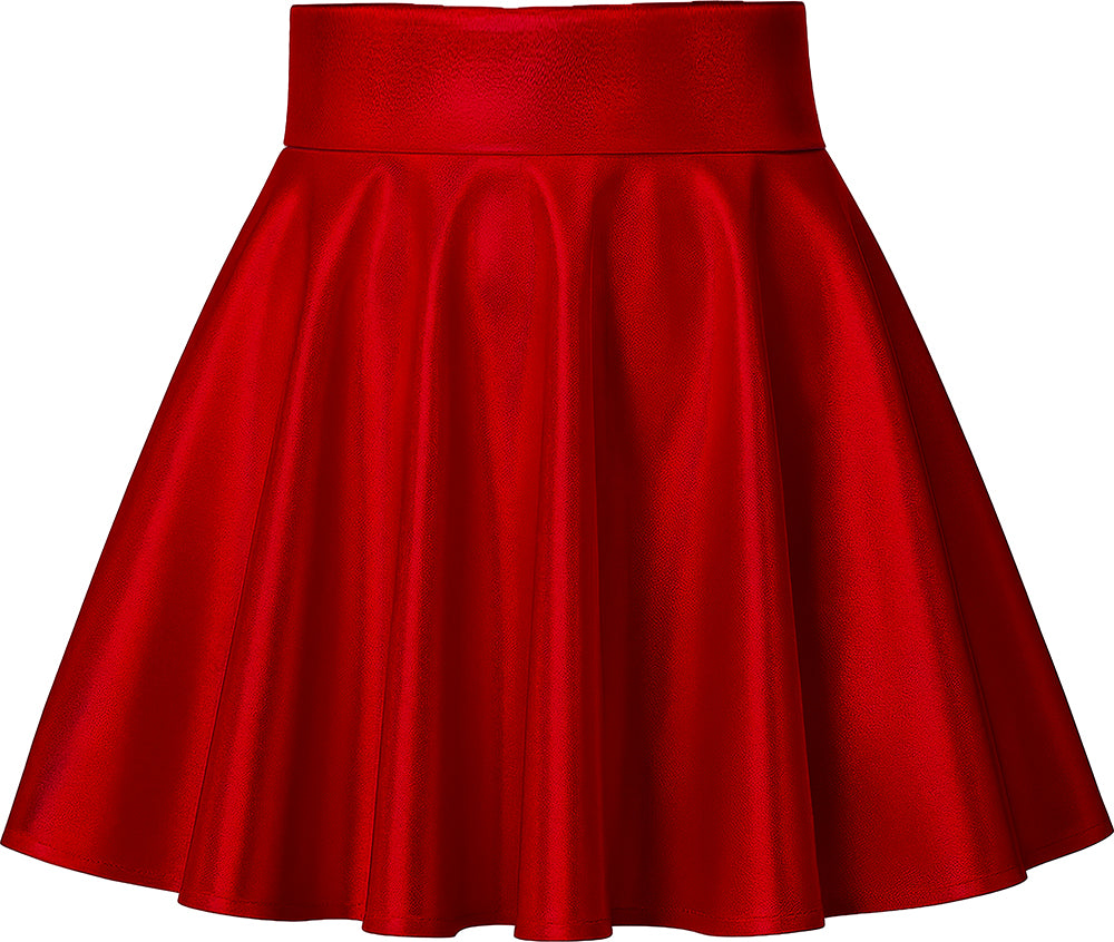 METALLIC RED SKIRT, WOMEN