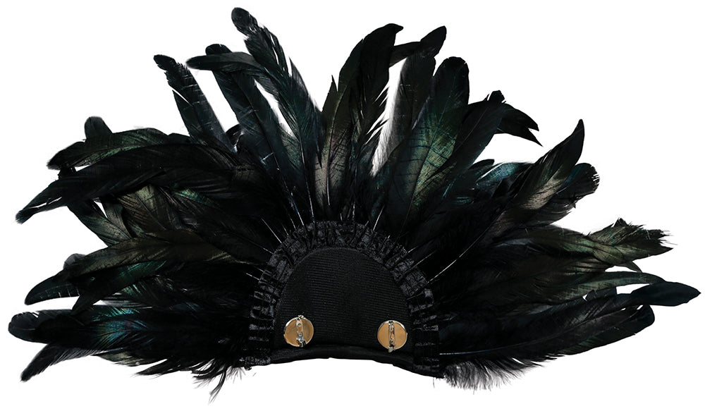 PAIR OF BLACK FEATHER SHOULDER PADS, ADULTS