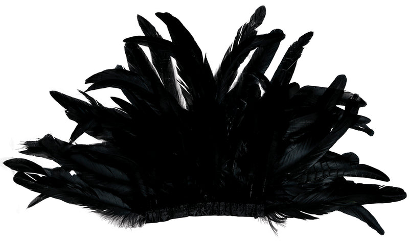 PAIR OF BLACK FEATHER SHOULDER PADS, ADULTS