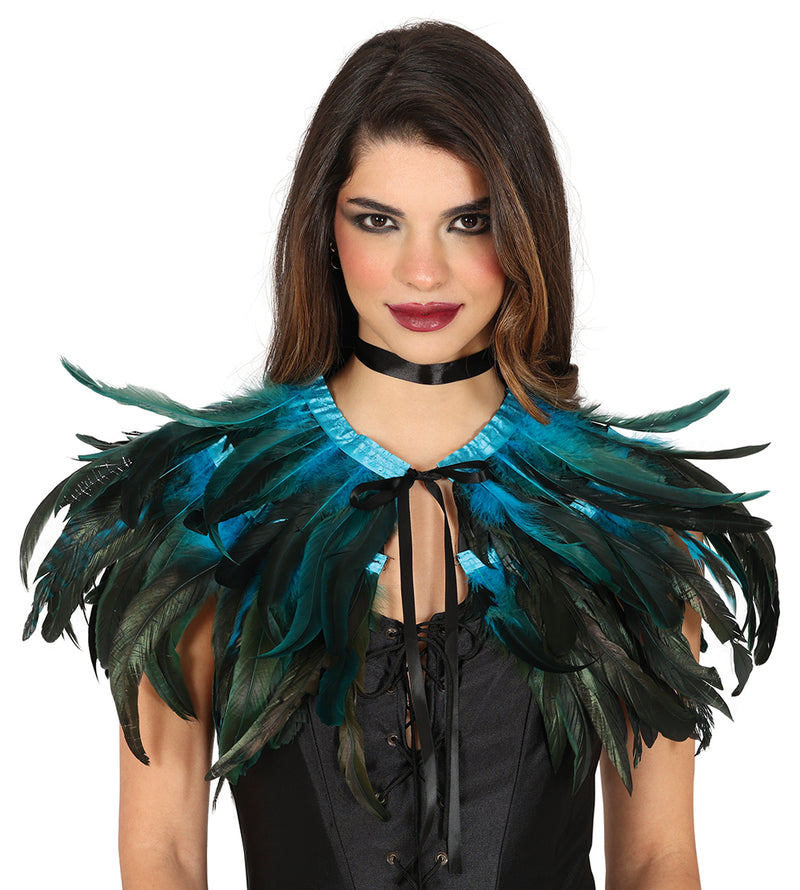BLUE FEATHER HALF CAPE, ADULTS
