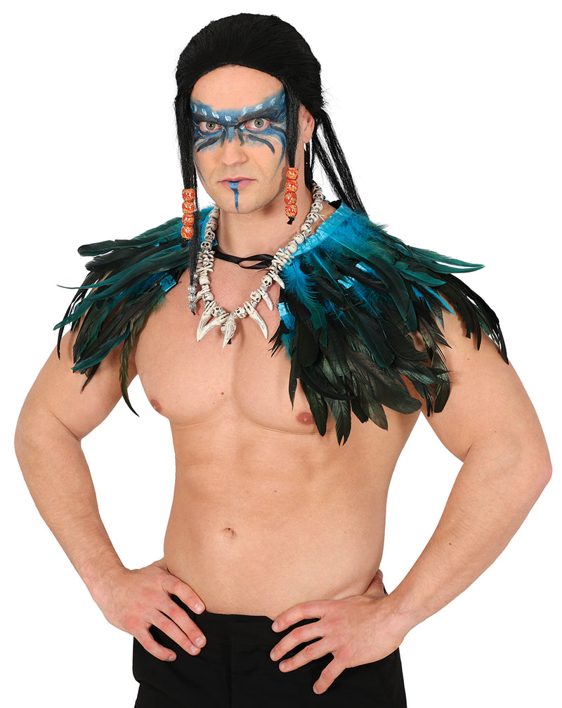 BLUE FEATHER HALF CAPE, ADULTS