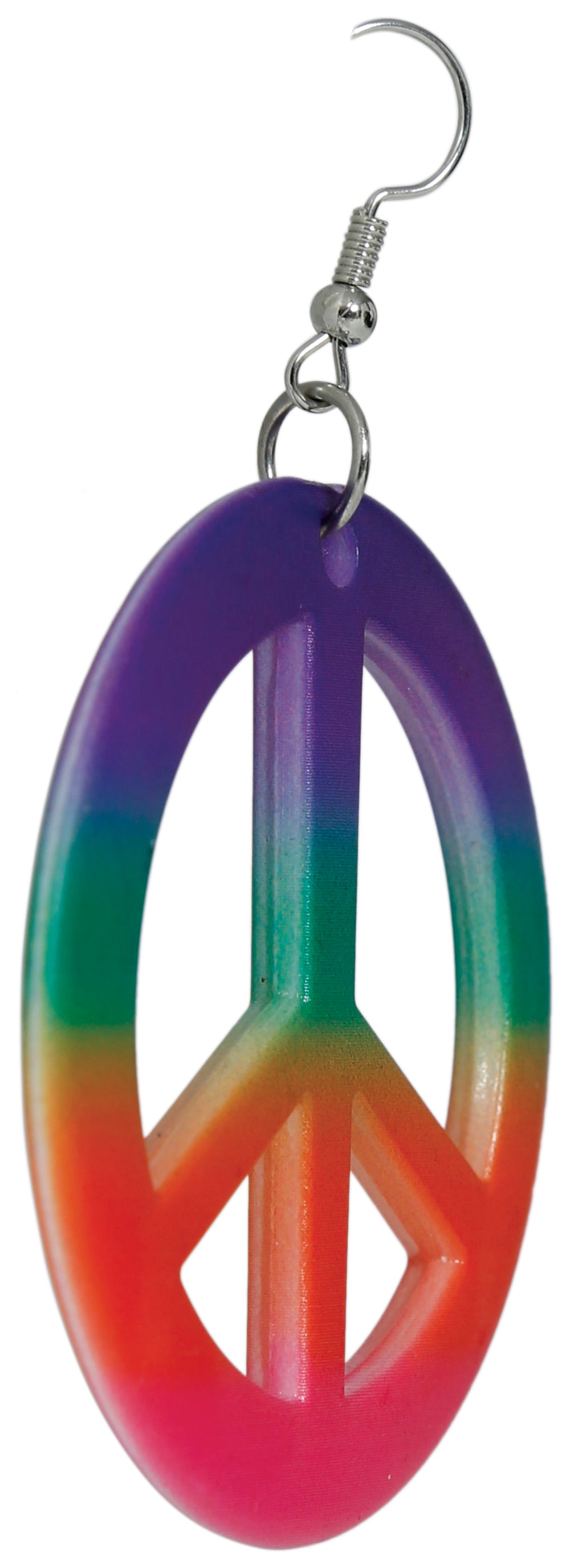 COLORFUL HIPPIE PEACE EARRINGS, ADULTS