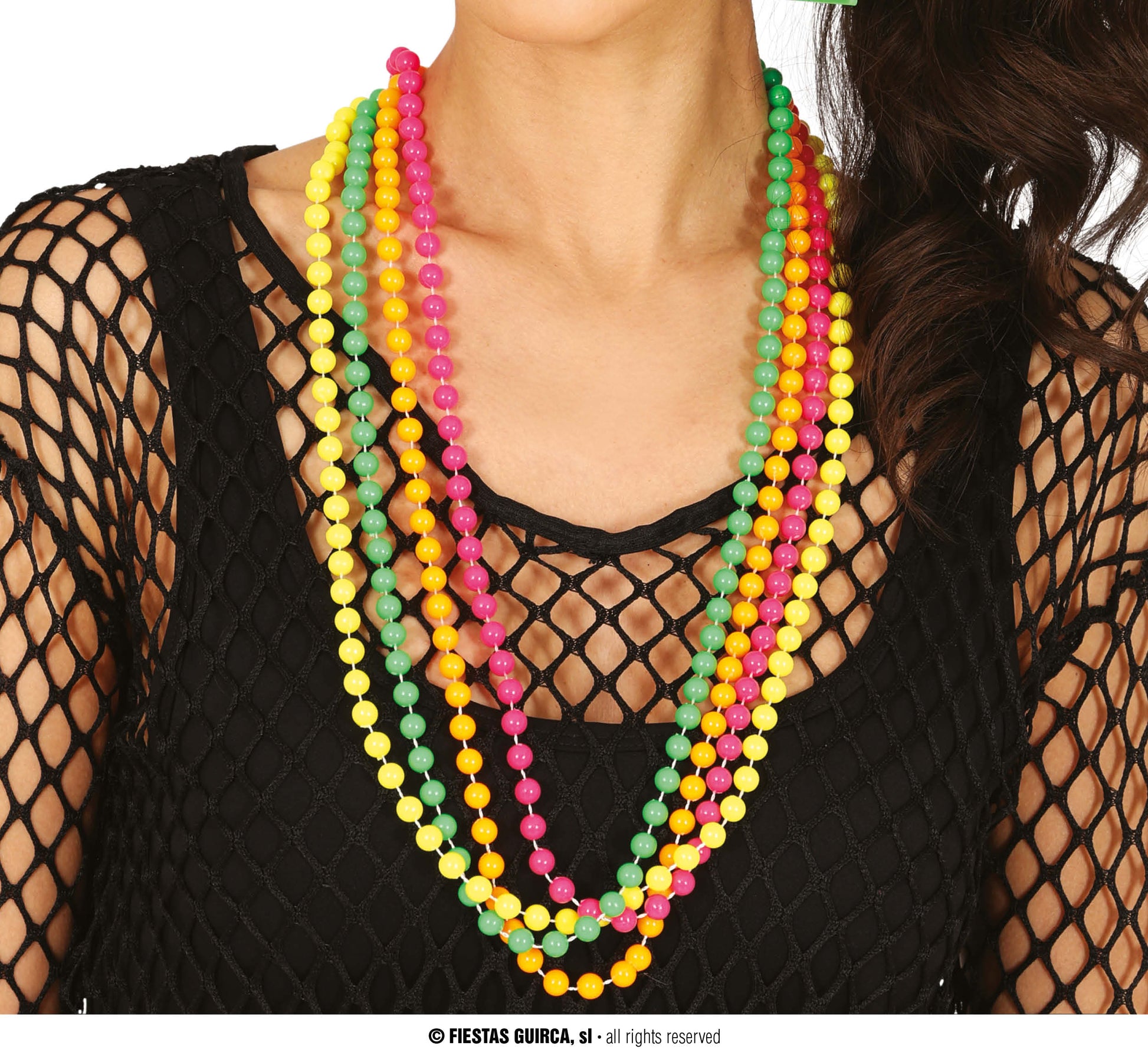 SET OF 4 NEON BEADS NECKLACES, ADULTS