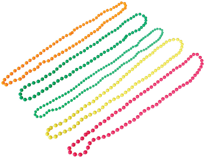 SET OF 4 NEON BEADS NECKLACES, ADULTS
