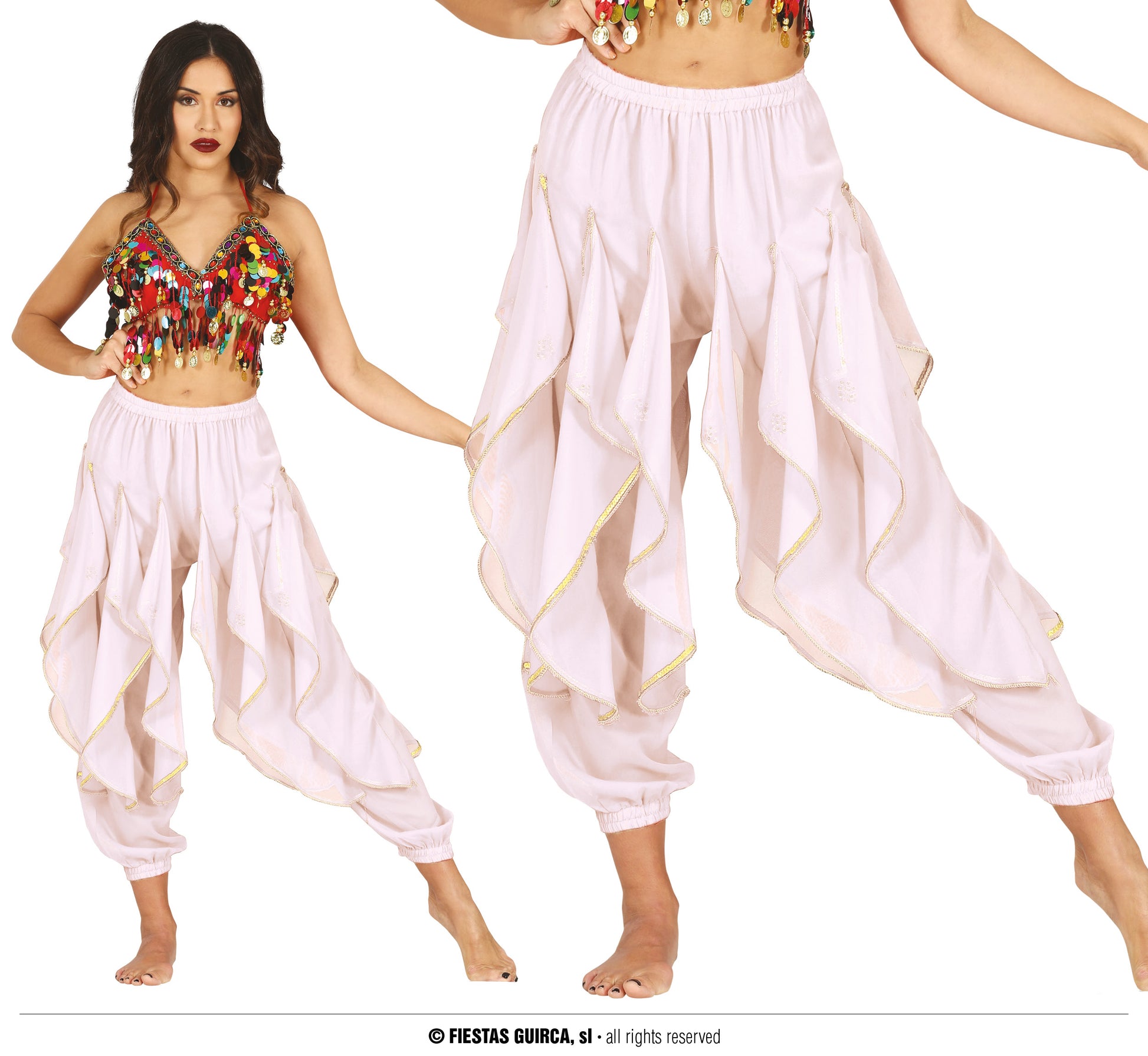 HQ WHITE BELLY DANCE PANTS