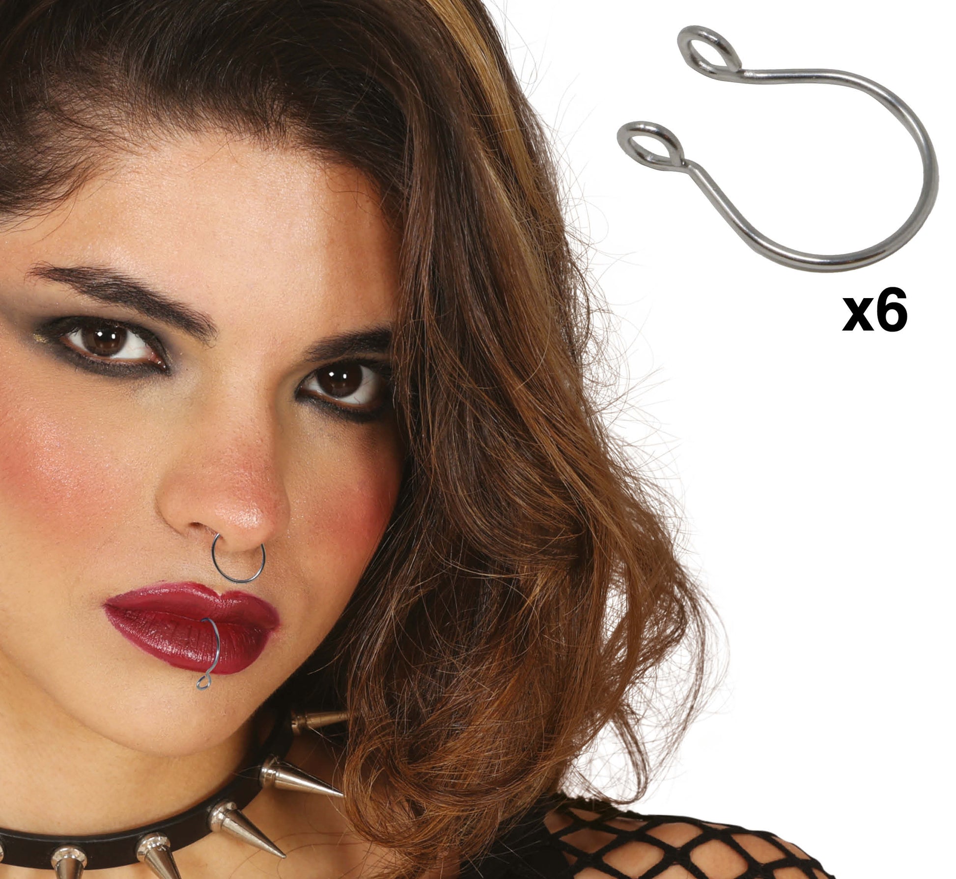 6 FAKE METALLIC PIERCINGS
