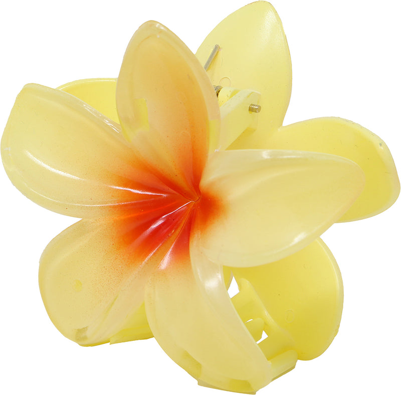 YELLOW HAIR FLOWER CLIP, 8 CMS, PVC