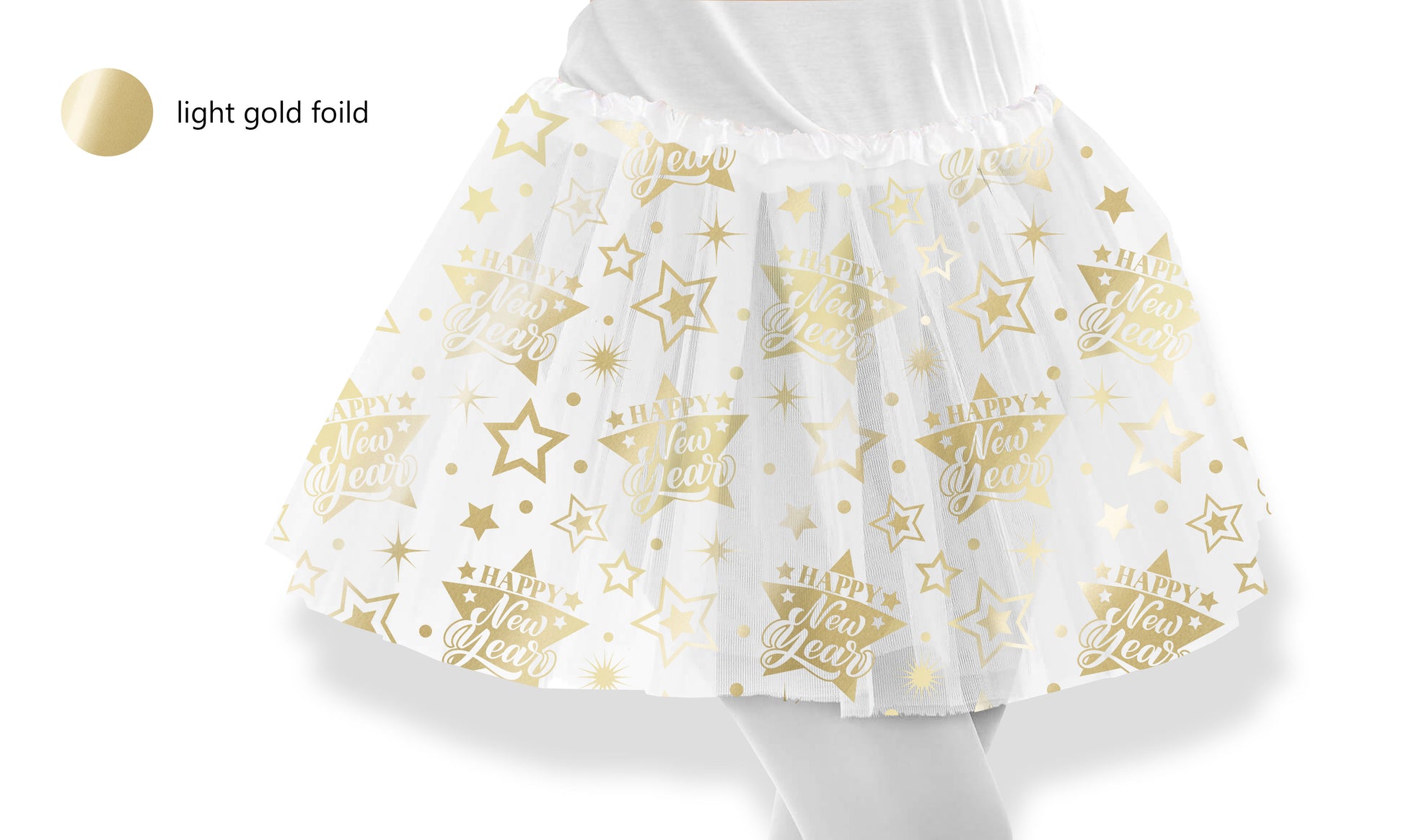 HAPPY NEW YEAR TUTU HAPPY NEW YEAR WHITE AND GOLD