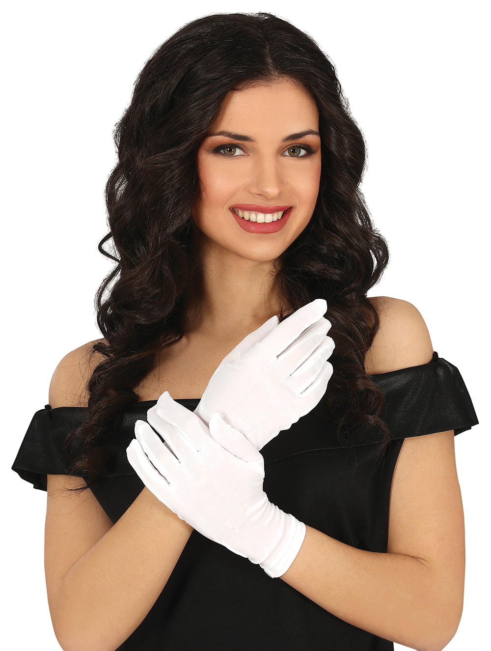 GLOVES, 24 CM., WHITE, ADULT