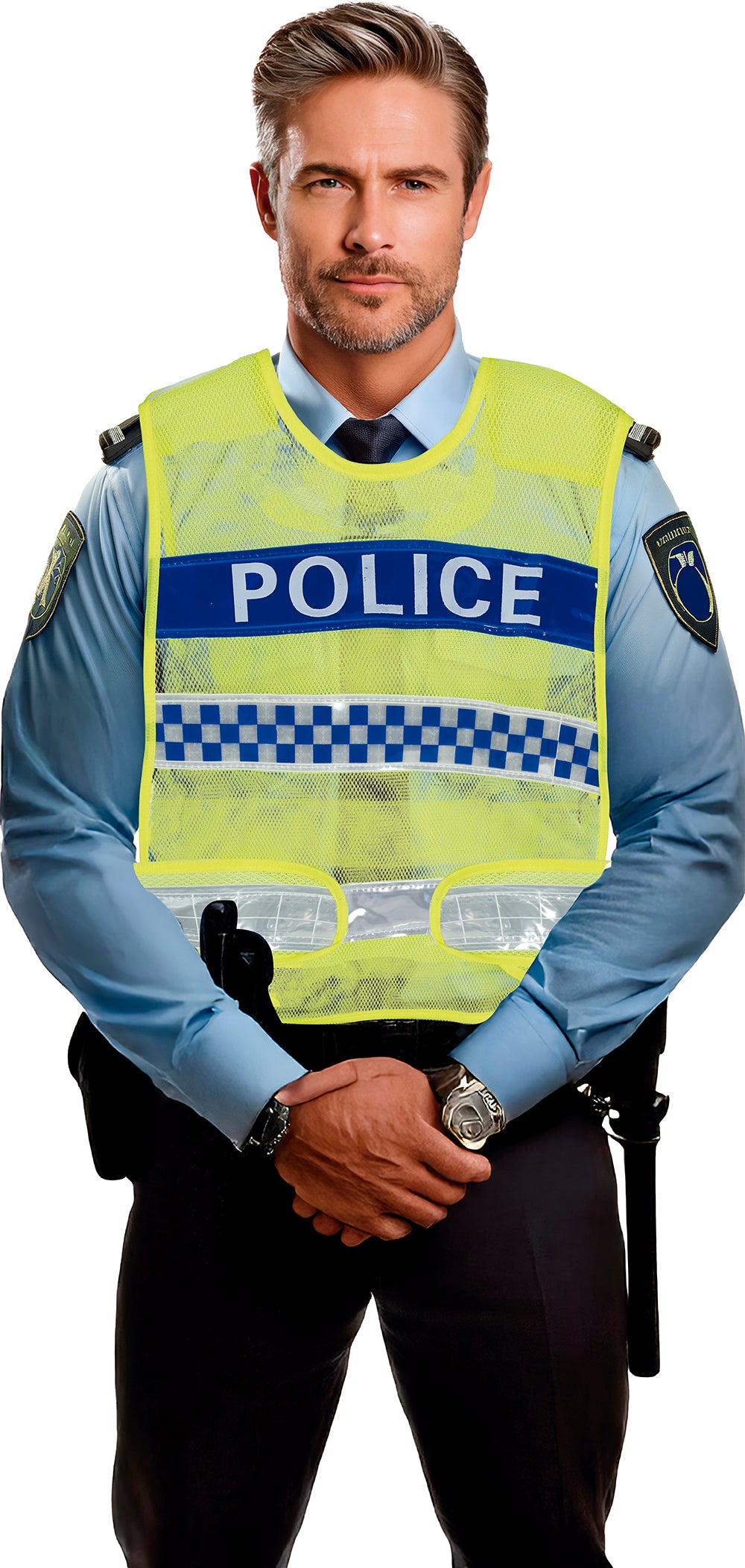 YELLOW TRAFFIC POLICE VEST, ADULT
