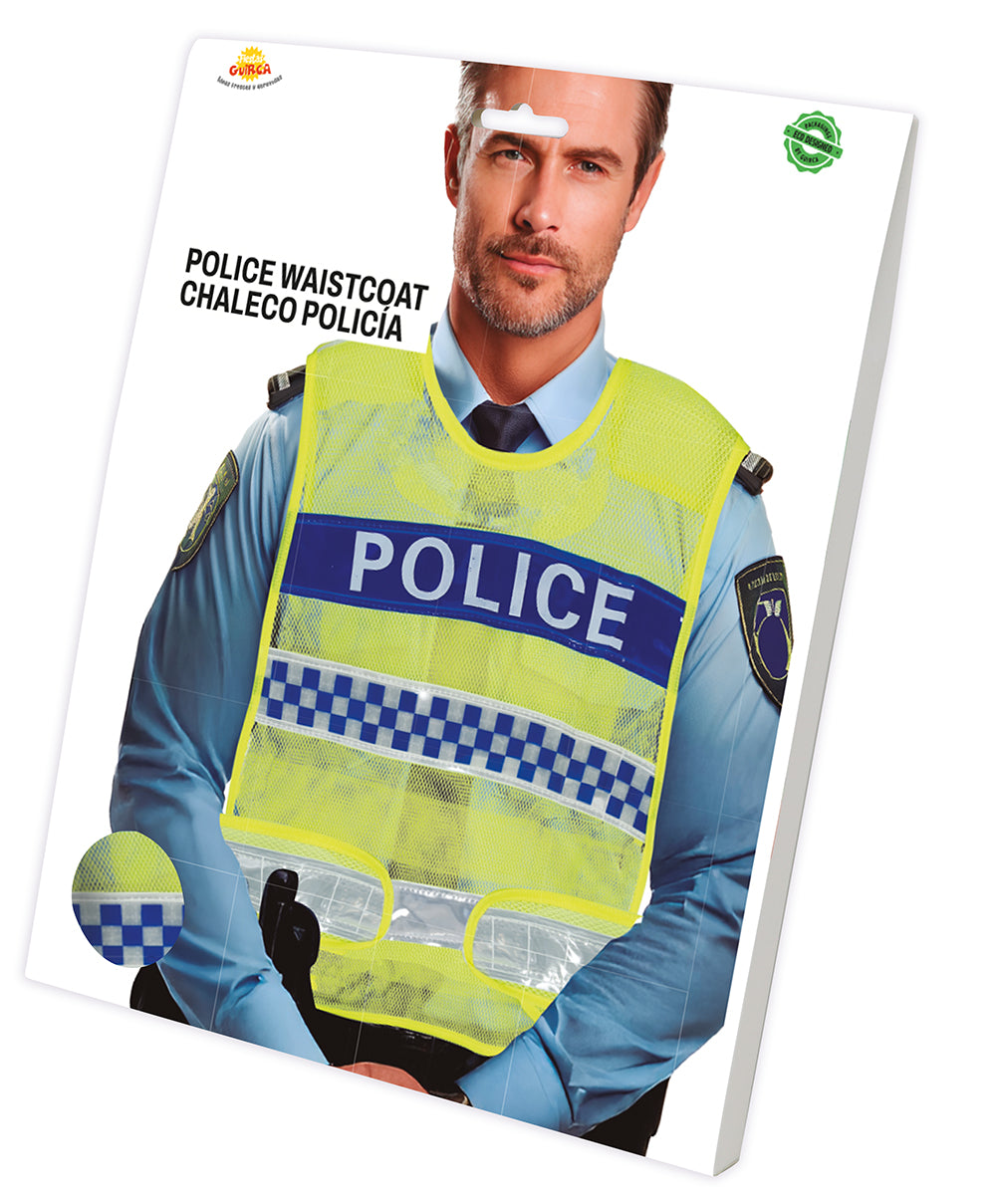 YELLOW TRAFFIC POLICE VEST, ADULT